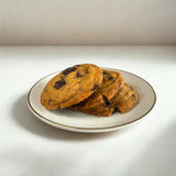 Stacked eggless chocolate chunk cookies by Queen Cookies, handcrafted with rich choco chips – order gourmet cookies online in India