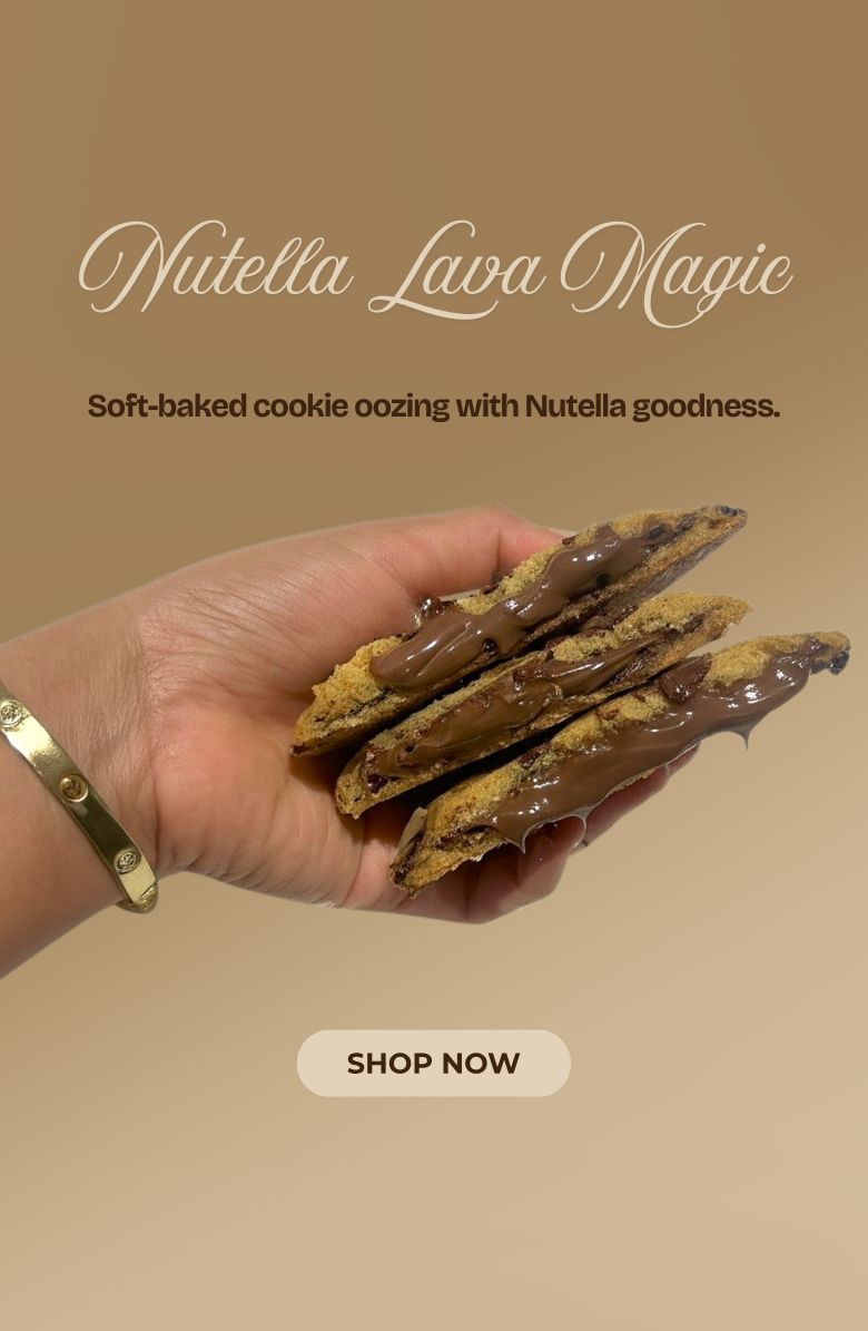 Nutella lava cookies with gooey chocolate filling – soft-baked and available for online delivery in India